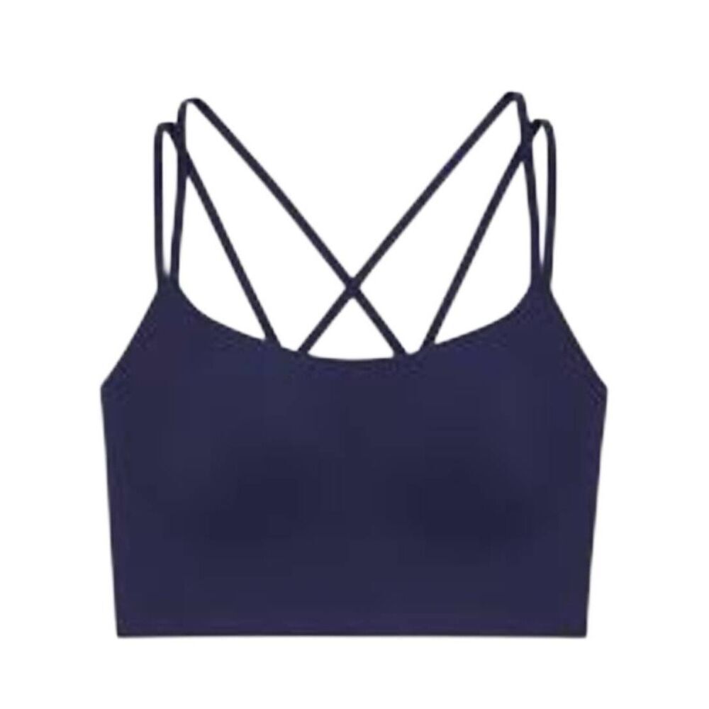 Old Navy Women's Eggplant Purple Poly /Spandex Strappy Fitness Sports Bra NEW NW